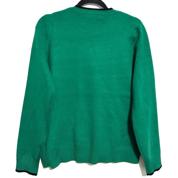 Anthropologie Calligraphie Scottie Dog Novelty Sweater Christmas Green NWT sz S - Picture 9 of 9